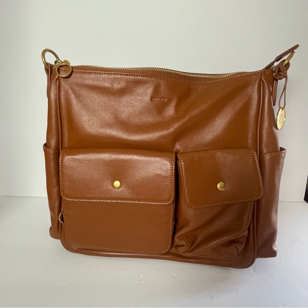Share Minooy Hera Crossbody Tote Shoulder Bag Caramel Color 6.6L Soft Leather - Picture 3 of 16